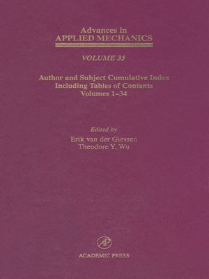 cover image of Advances in Applied Mechanics